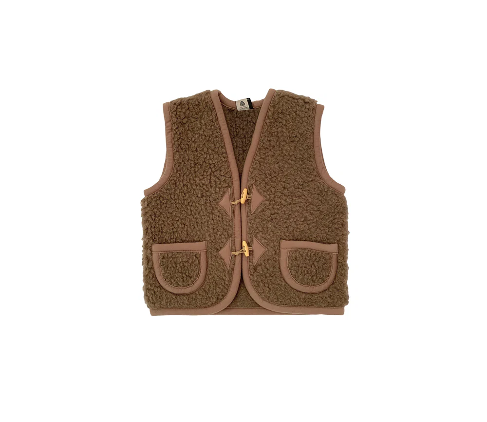 Alwero - Bodywarmer Alpen Junior, Biowolle, BARK - Image 3