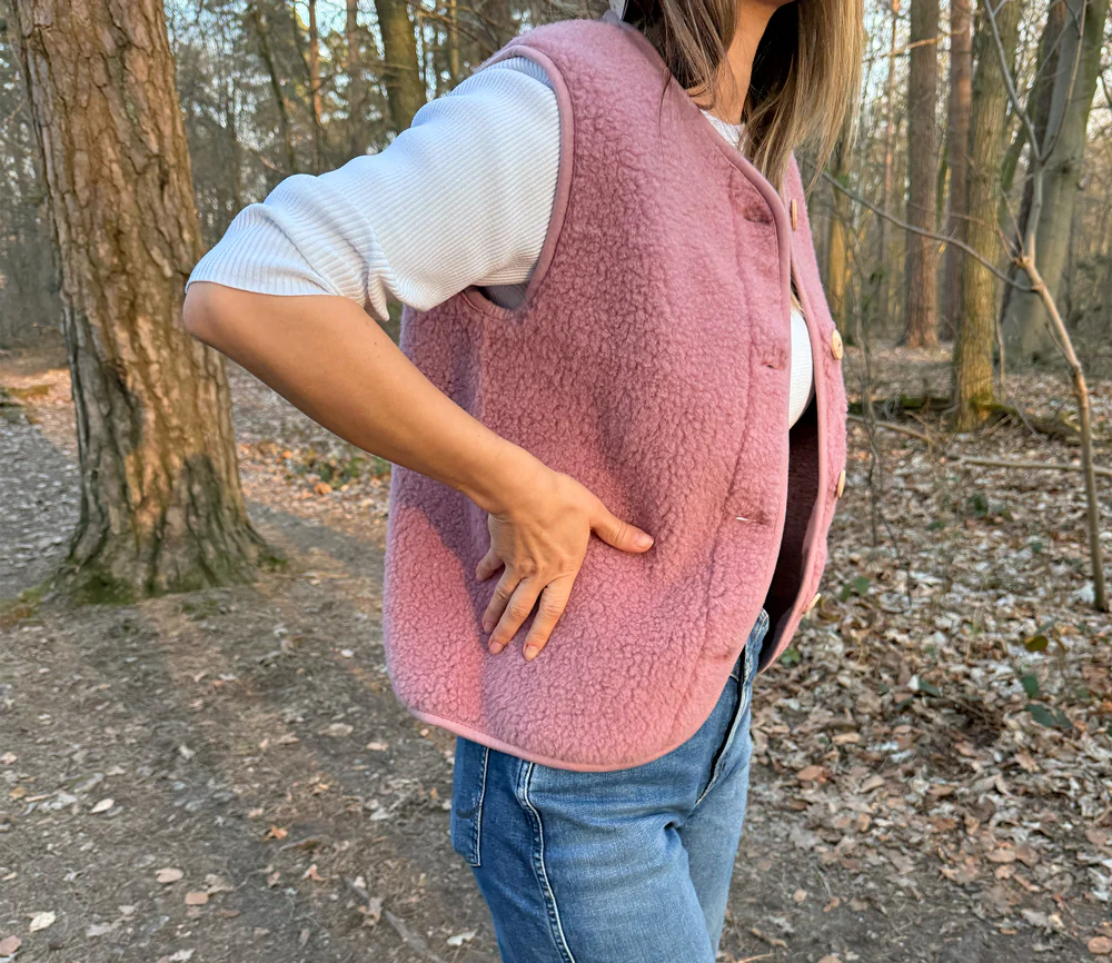 Alwero - Bodywarmer "PO" Adult, Biowolle, VENETIAN PINK, ultra light - Image 3
