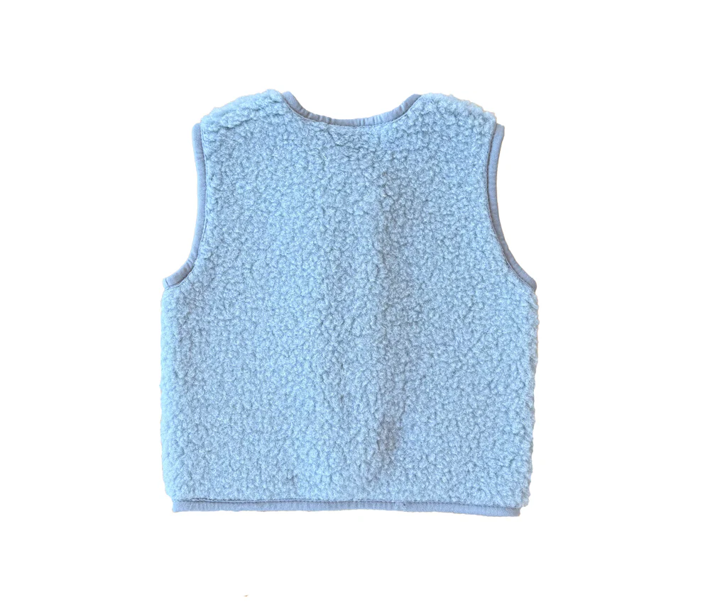 Alwero - Bodywarmer "PO" Junior, Biowolle, ICY BLUE, ultra light - Image 3