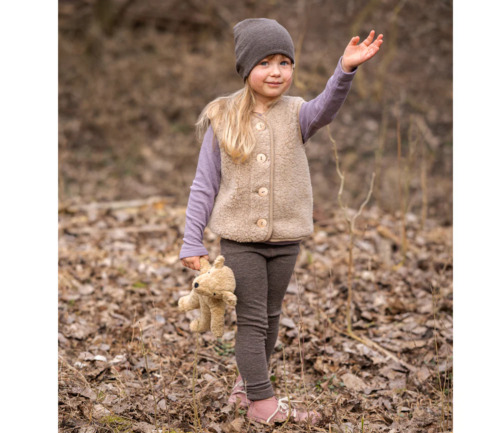 Alwero - Bodywarmer "PO" Junior, Biowolle, Sand Brown, ultra light - Image 6