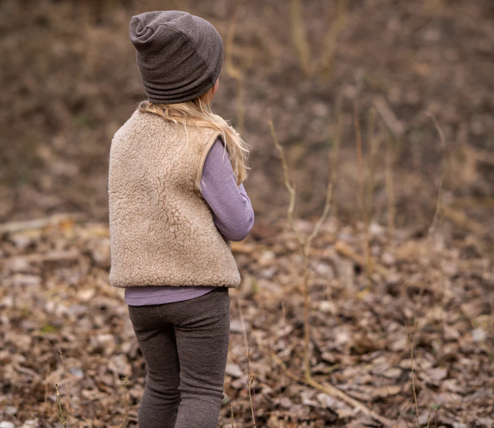 Alwero - Bodywarmer "PO" Junior, Biowolle, Sand Brown, ultra light - Image 8