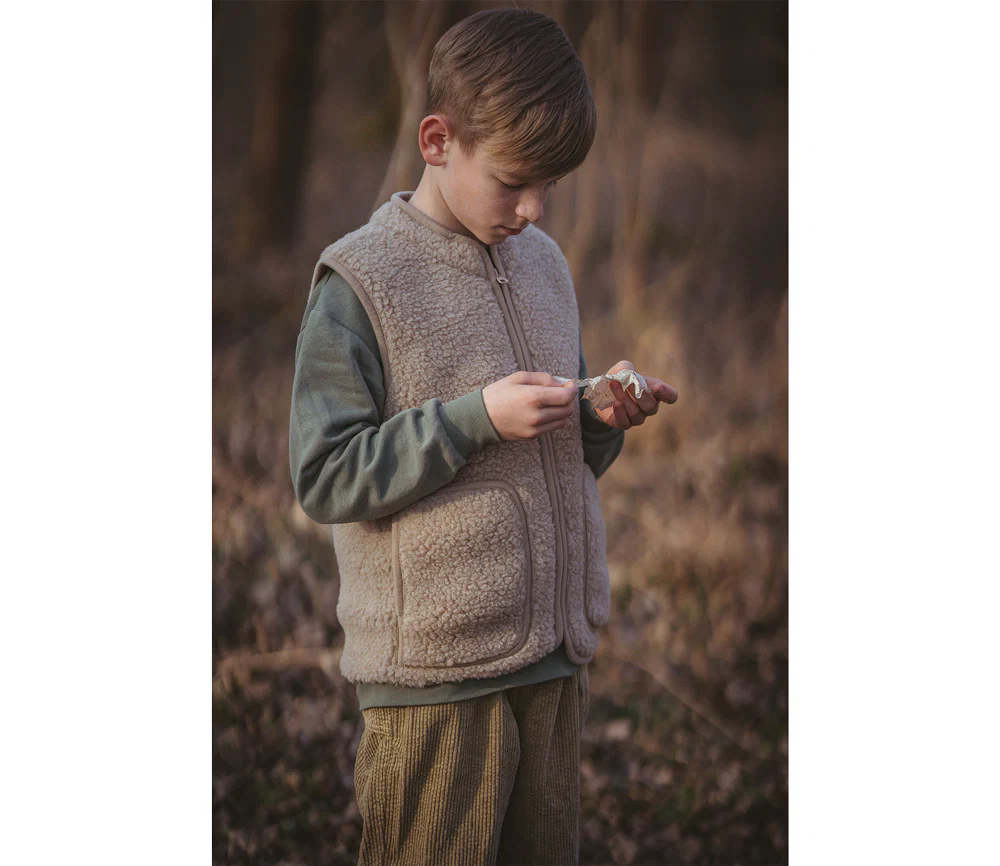 Alwero - Bodywarmer RUDI Junior, Tan, Biowolle ultra light - Image 4