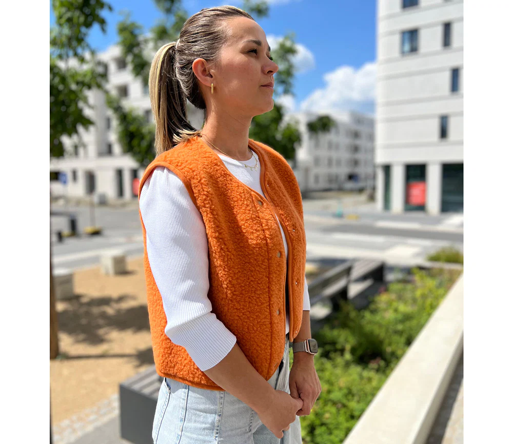 Alwero - Bodywarmer "TYB" ADULT, Biowolle, MANDARIN, ultra light LIMITED EDITION - Image 4