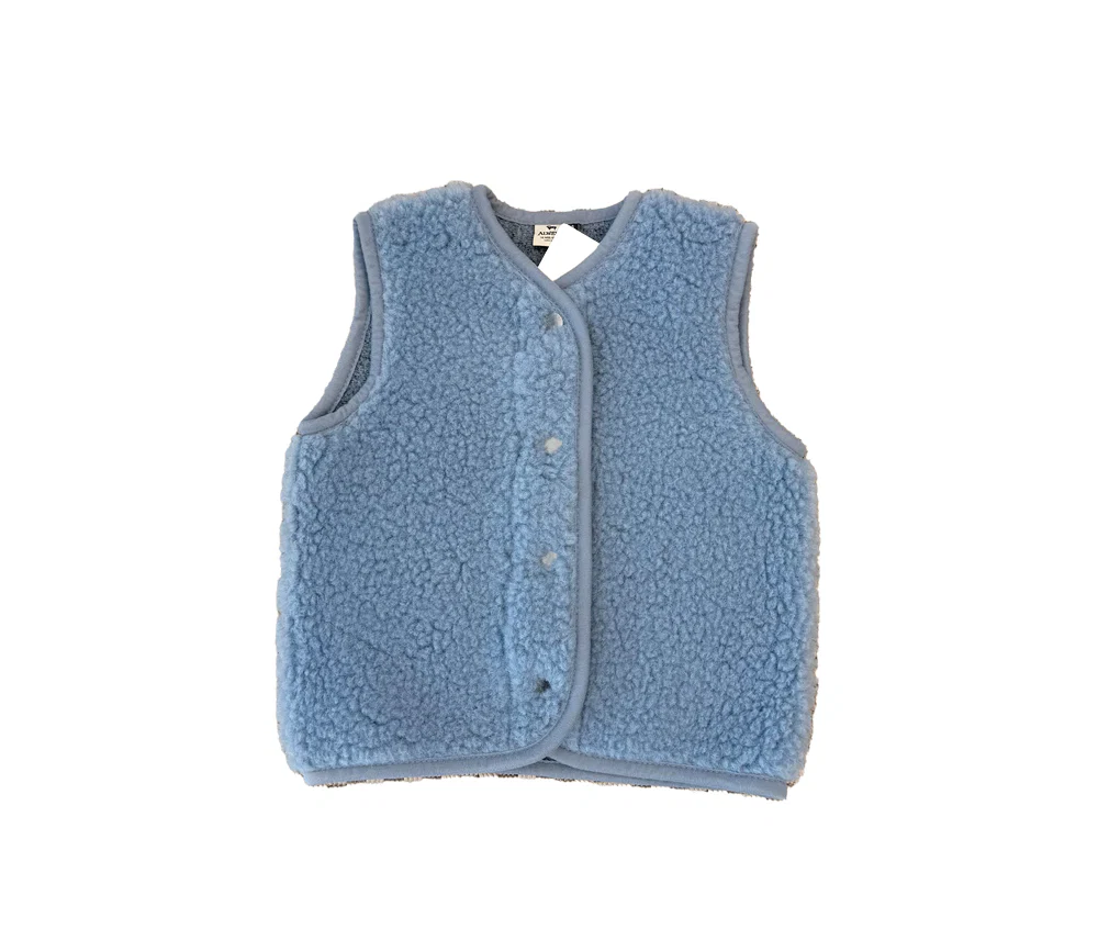Alwero - Bodywarmer "TYB" Junior, Biowolle, ICY BLUE, ultra light - Image 4