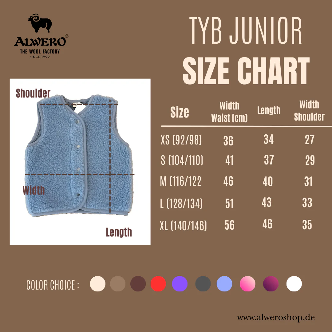 Alwero - Bodywarmer "TYB" Junior, Biowolle, ICY BLUE, ultra light - Image 10