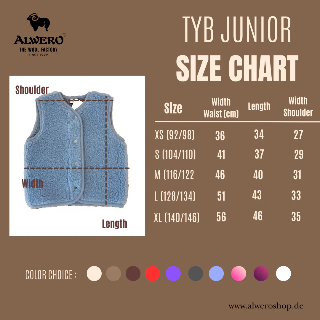 Alwero - Bodywarmer "TYB" Junior, Biowolle, Sand Brown, ultra light - Image 5