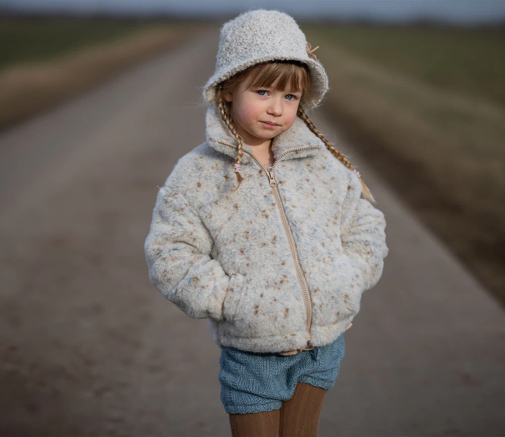 Alwero - Jacke BLANCS Jr., Oversize, BEIGE MULTIDOTS, Biowolle, ultra leicht - Image 3