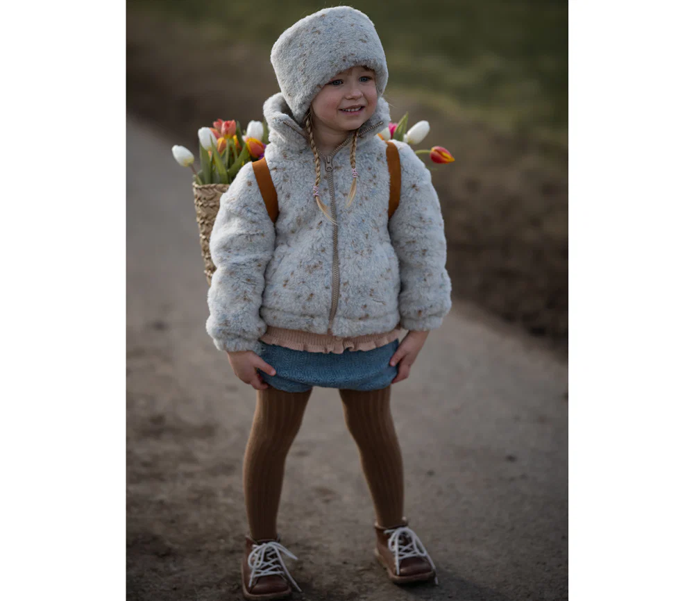 Alwero - Jacke BLANCS Jr., Oversize, BEIGE MULTIDOTS, Biowolle, ultra leicht - Image 4