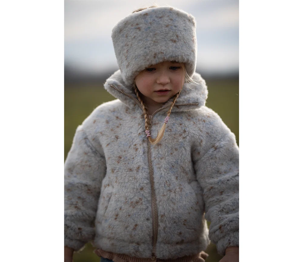 Alwero - Jacke BLANCS Jr., Oversize, BEIGE MULTIDOTS, Biowolle, ultra leicht - Image 7