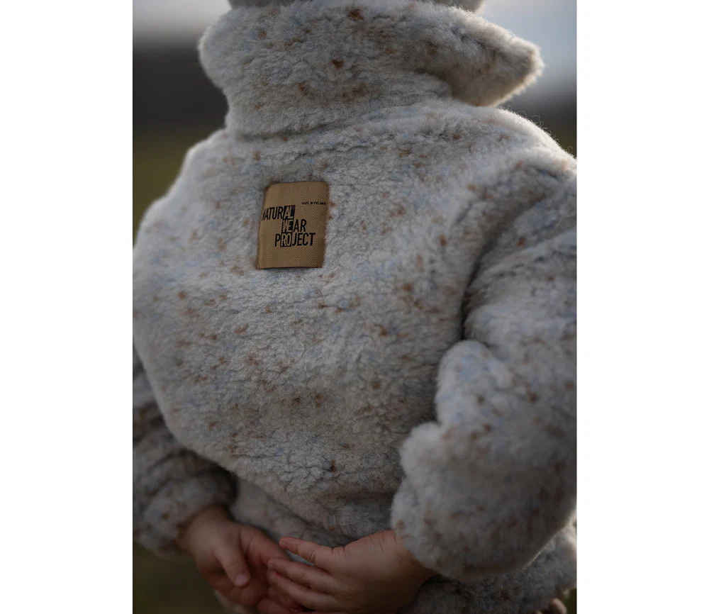 Alwero - Jacke BLANCS Jr., Oversize, BEIGE MULTIDOTS, Biowolle, ultra leicht - Image 8
