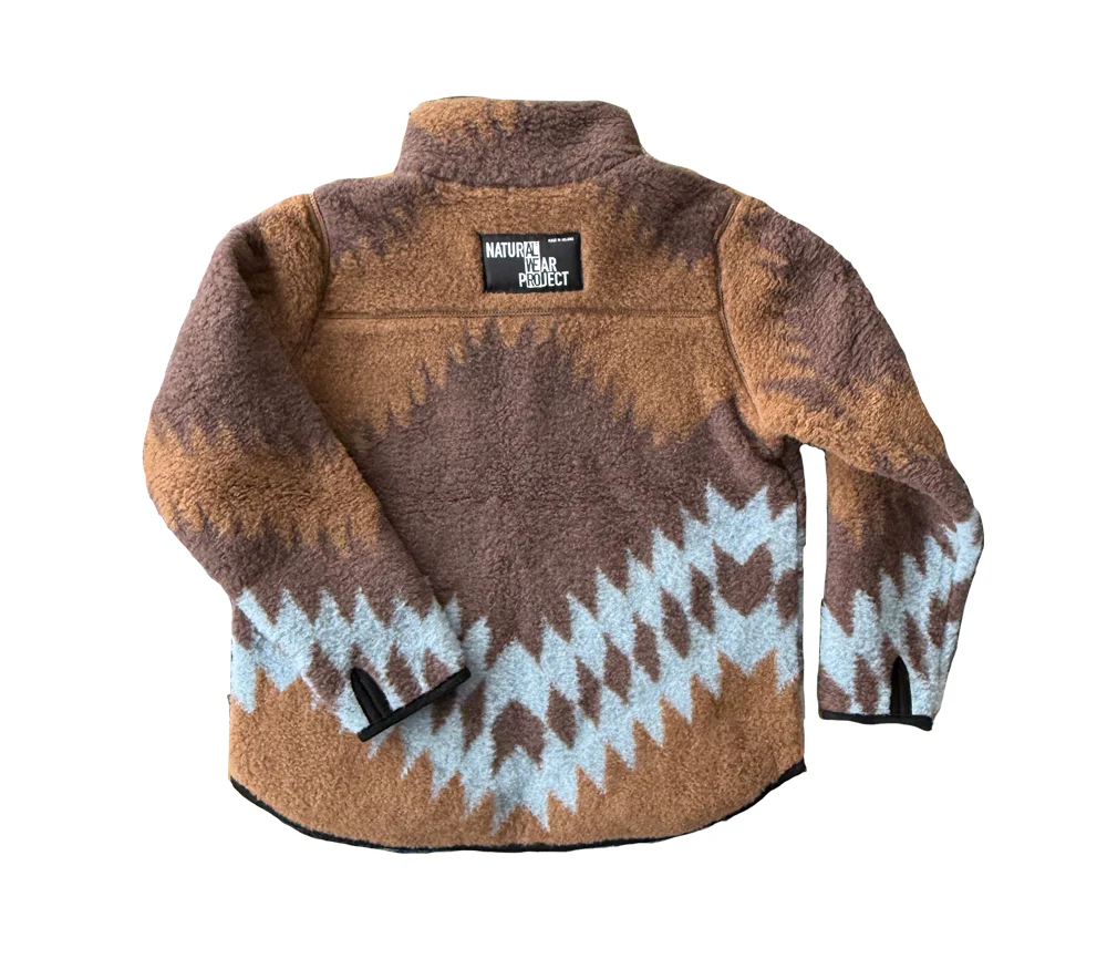 Alwero - Jacke SHERPA, AZTEC ICY BLUE, Biowolle, ultra leicht - Image 3