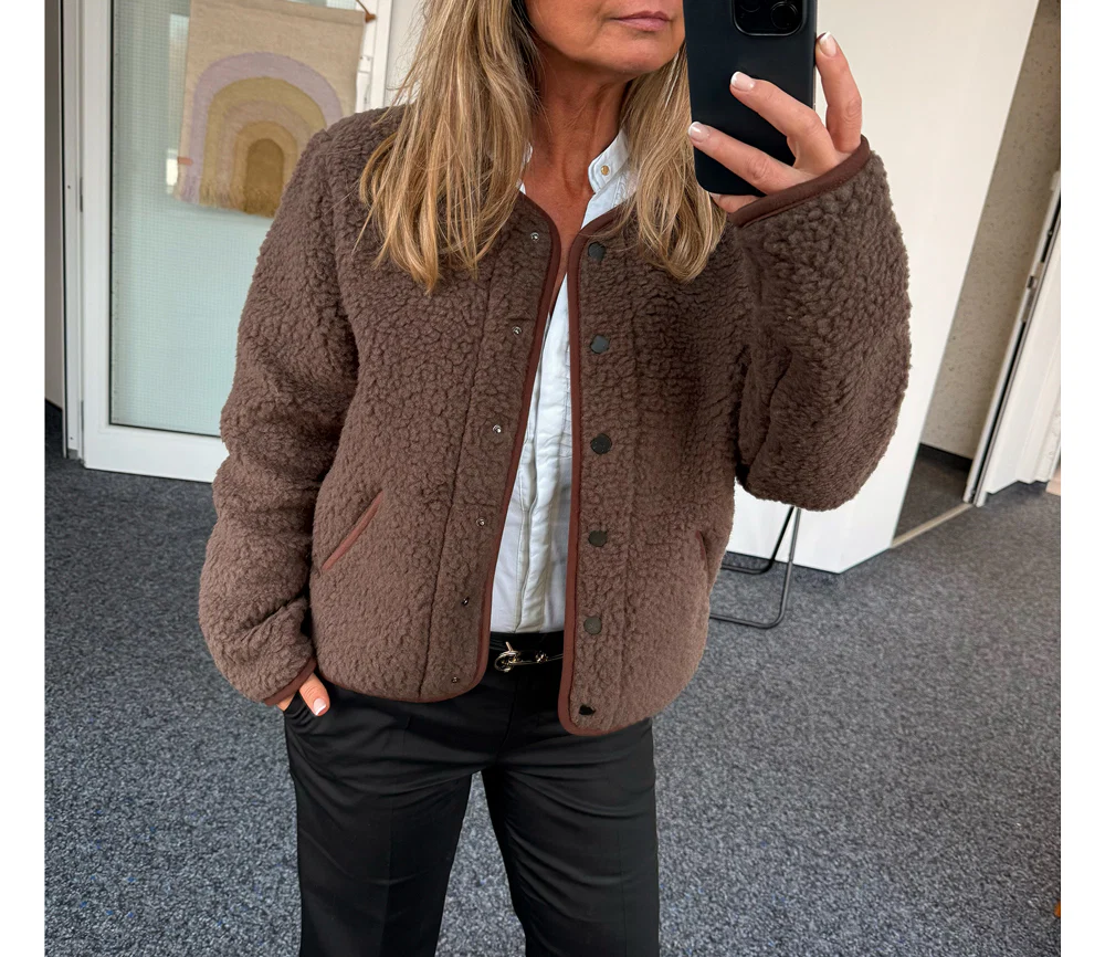 Alwero - Jacke "TYBS" Adult, Chocolate Martini, Biowolle Ultra Light - Image 3
