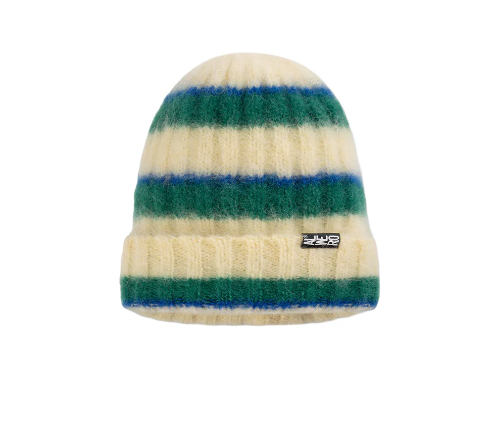Alwero - Mütze, 'FLUFF', Ecru/Green, Mohair - Image 6