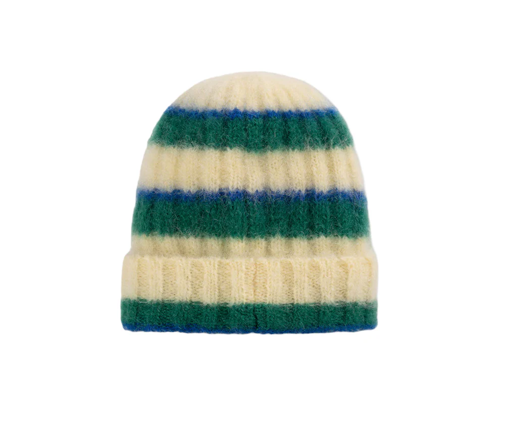 Alwero - Mütze, 'FLUFF', Ecru/Green, Mohair - Image 8