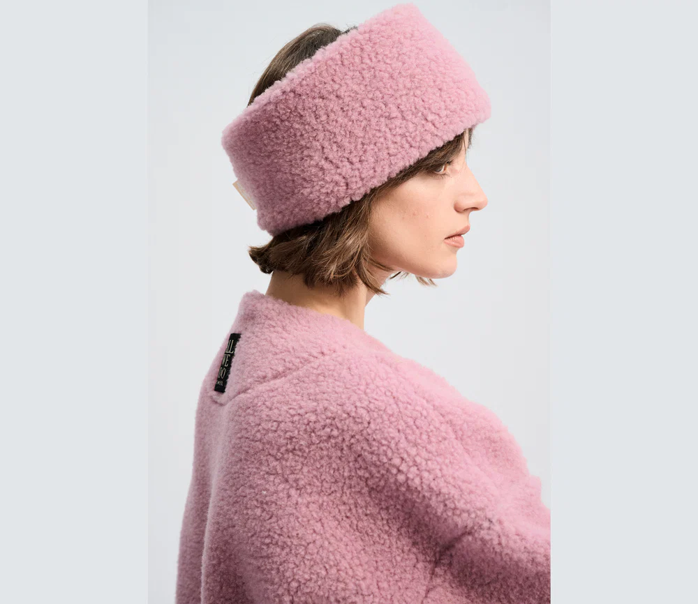 Alwero - Stirnband / Halswärmer VOVO, VENETIAN PINK, Biowolle, ultra light - Image 4