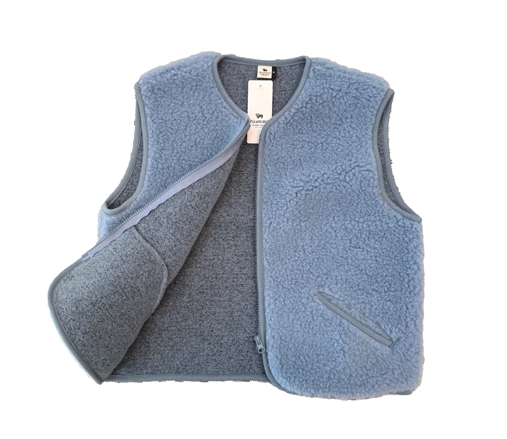 Alwero - Weste "POS" Adult, Biowolle, Icy Blue, ultra light - Image 4